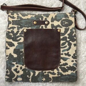 Myra Bag Upcycled Canvas And Leather Crossbody Bag